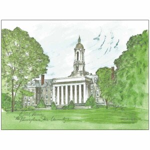 card Old Main The Pennsylvania State University watercolor